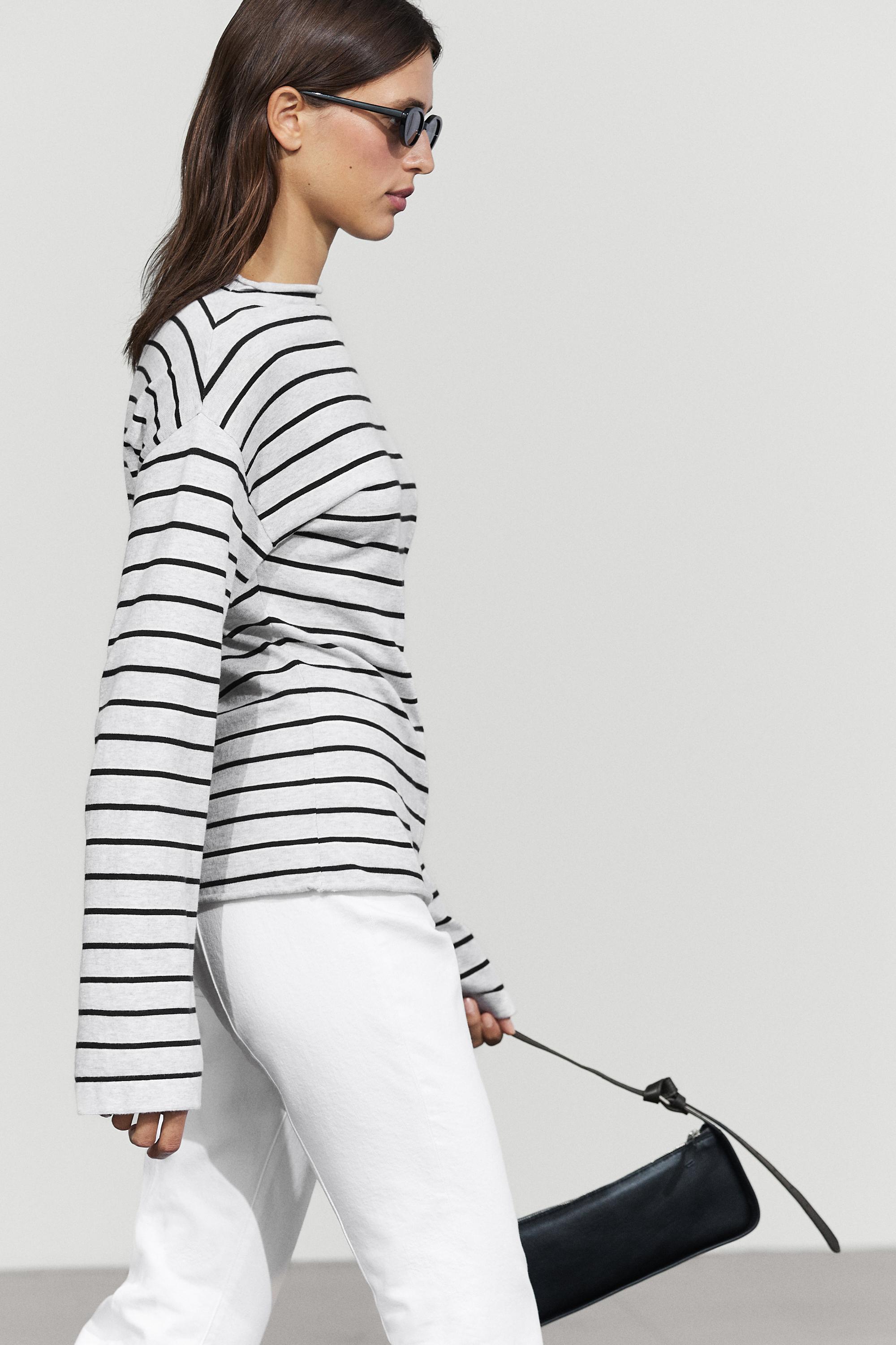 100% cotton striped knit sweater